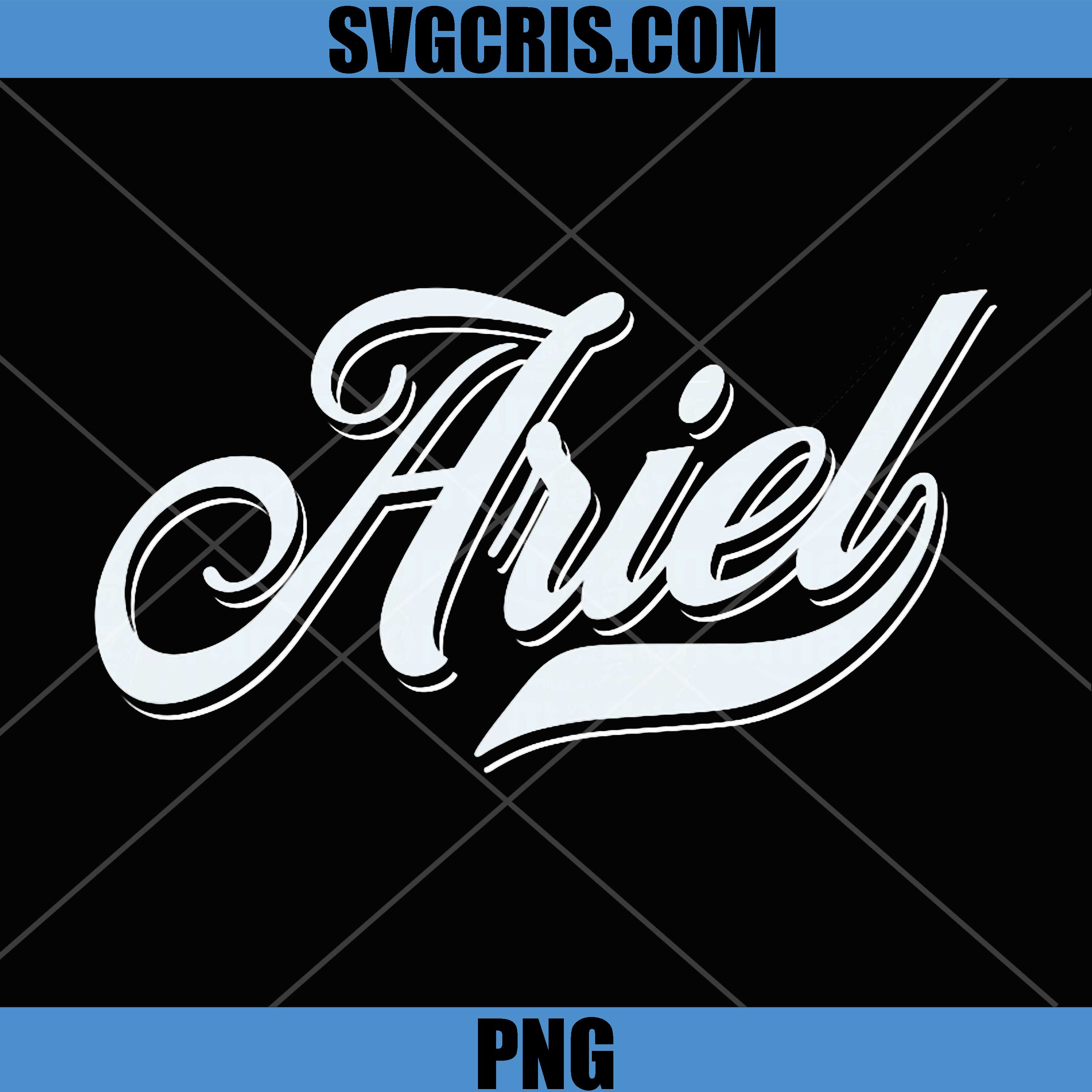 Ariel Name Script PNG, Elegant Cursive Ariel Typography Design PNG