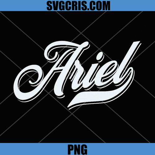 Ariel Name Script PNG, Elegant Cursive Ariel Typography Design PNG