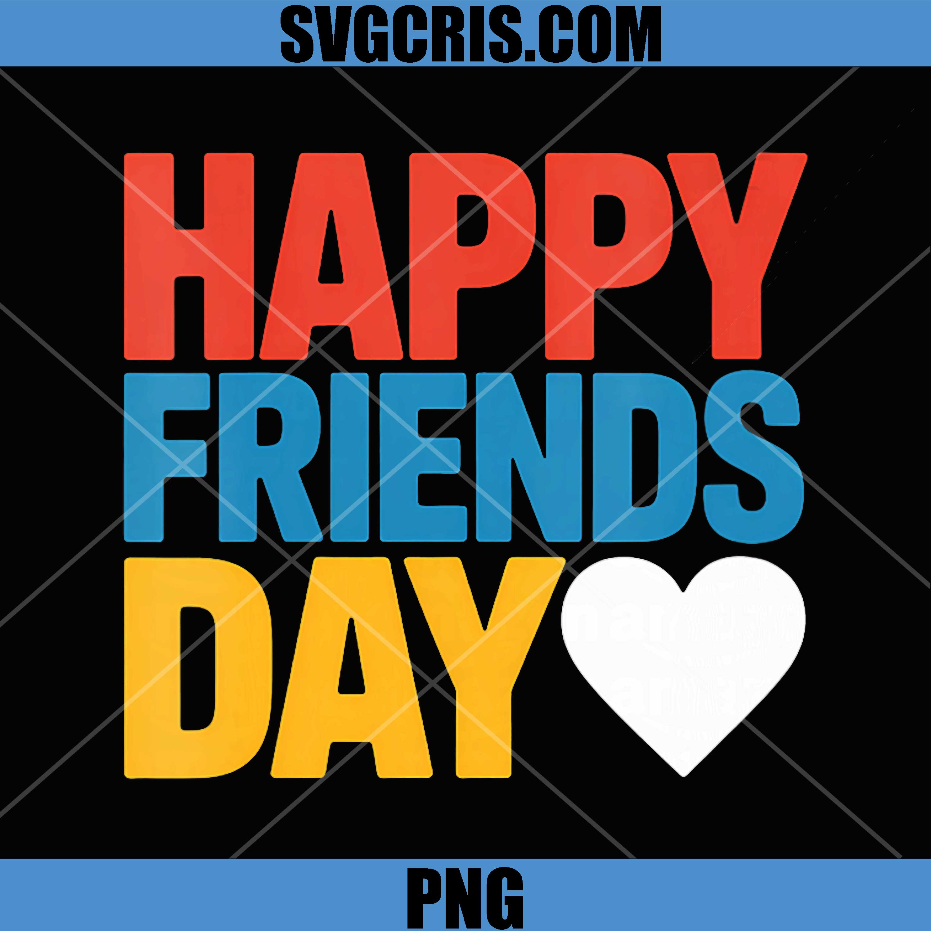 Happy Friends Day PNG, Valentine's Friendship with Heart PNG