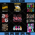 Goodbye 2025 Hello 2026 Bundle PNG, Colorful New Year Celebration PNG
