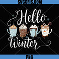 Hello Winter PNG, Sweet Cozy Coffee Lovers Snowman Christmas PNG