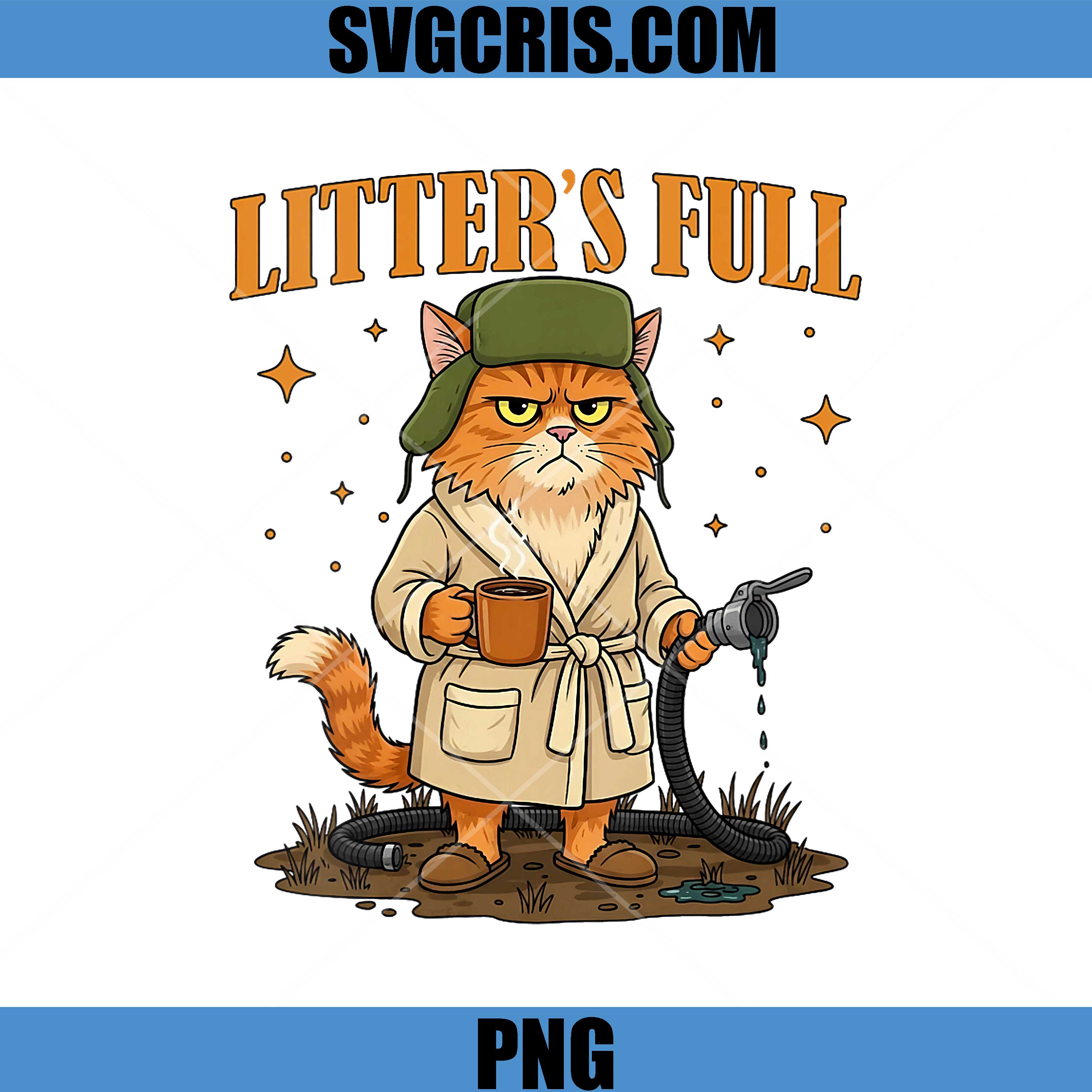 Litter’s Full PNG, Funny Christmas Design for Cat Lover PNG