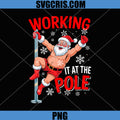 Working It At The Pole PNG, Xmas Santa Dancing Funny Joke Dirty PNG