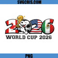 World Cup 2026 Snoopy Trophy PNG, USA Canada Mexico Soccer PNG