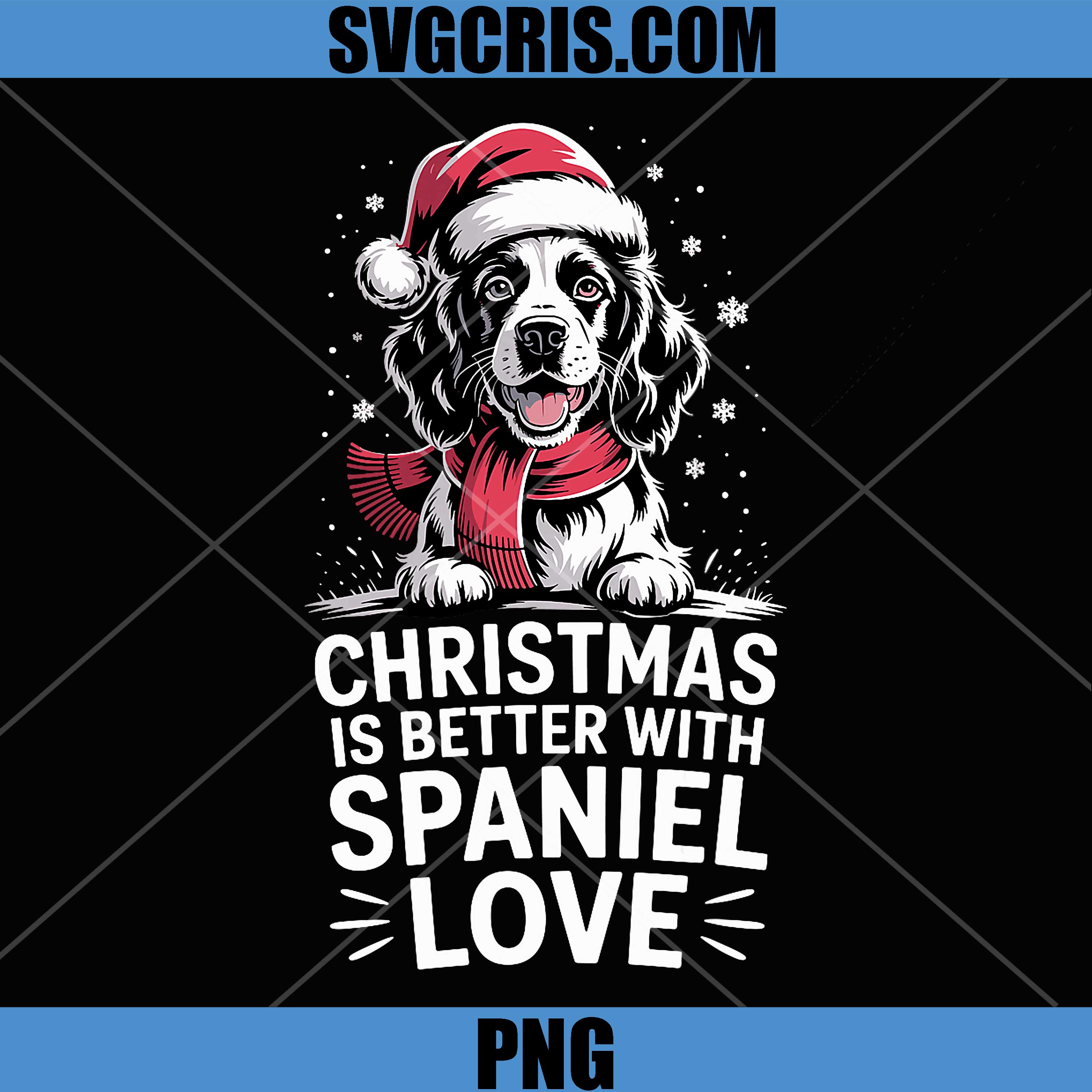 Christmas is Better with English PNG, Springer Spaniel Love PNG