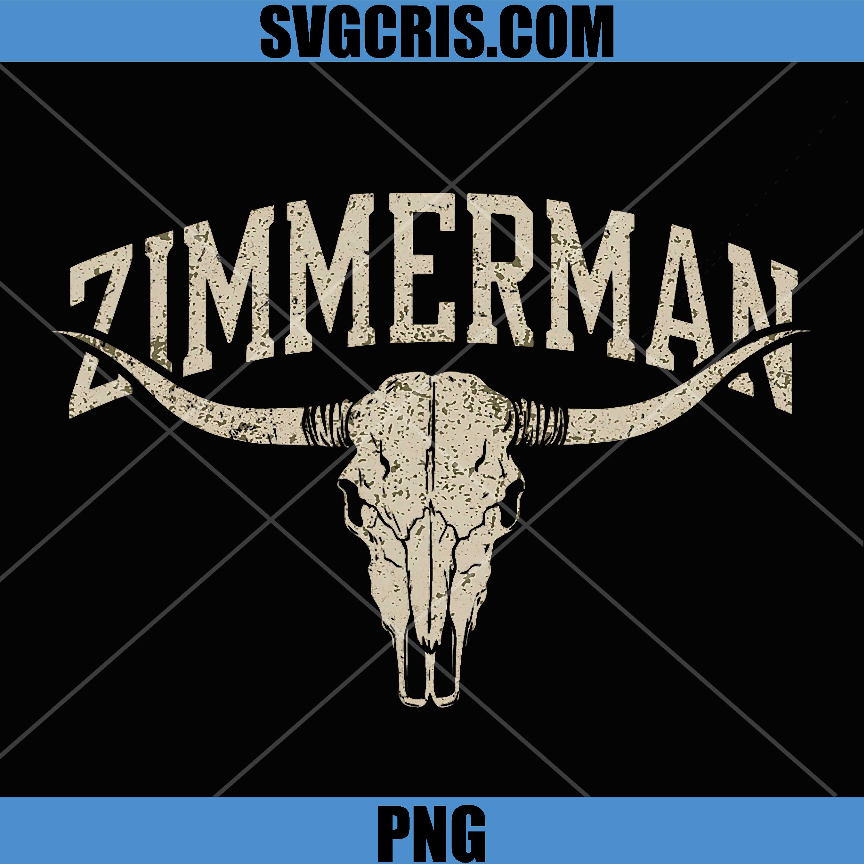 Zimmerman Longhorn Skull PNG, Western Vintage Bull Skull PNG