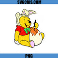 Winnie The Pooh Easter Bunny Honey Egg Cute PNG, Pooh Bear Easter Design PNG