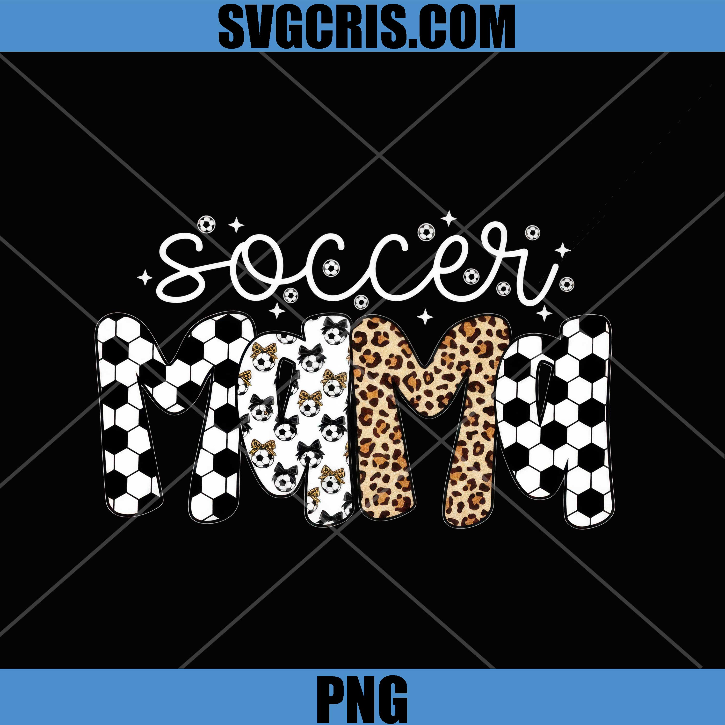 Soccer Mom Bow Pattern PNG, Football Mom Design PNG