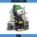 Snoopy Wearing Headphones Street Style Cartoon PNG, Hip Hop Dog Character Art PNG