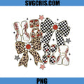 Mama Baseball Bow PNG, Leopard Checkered Design, Sports Mom PNG