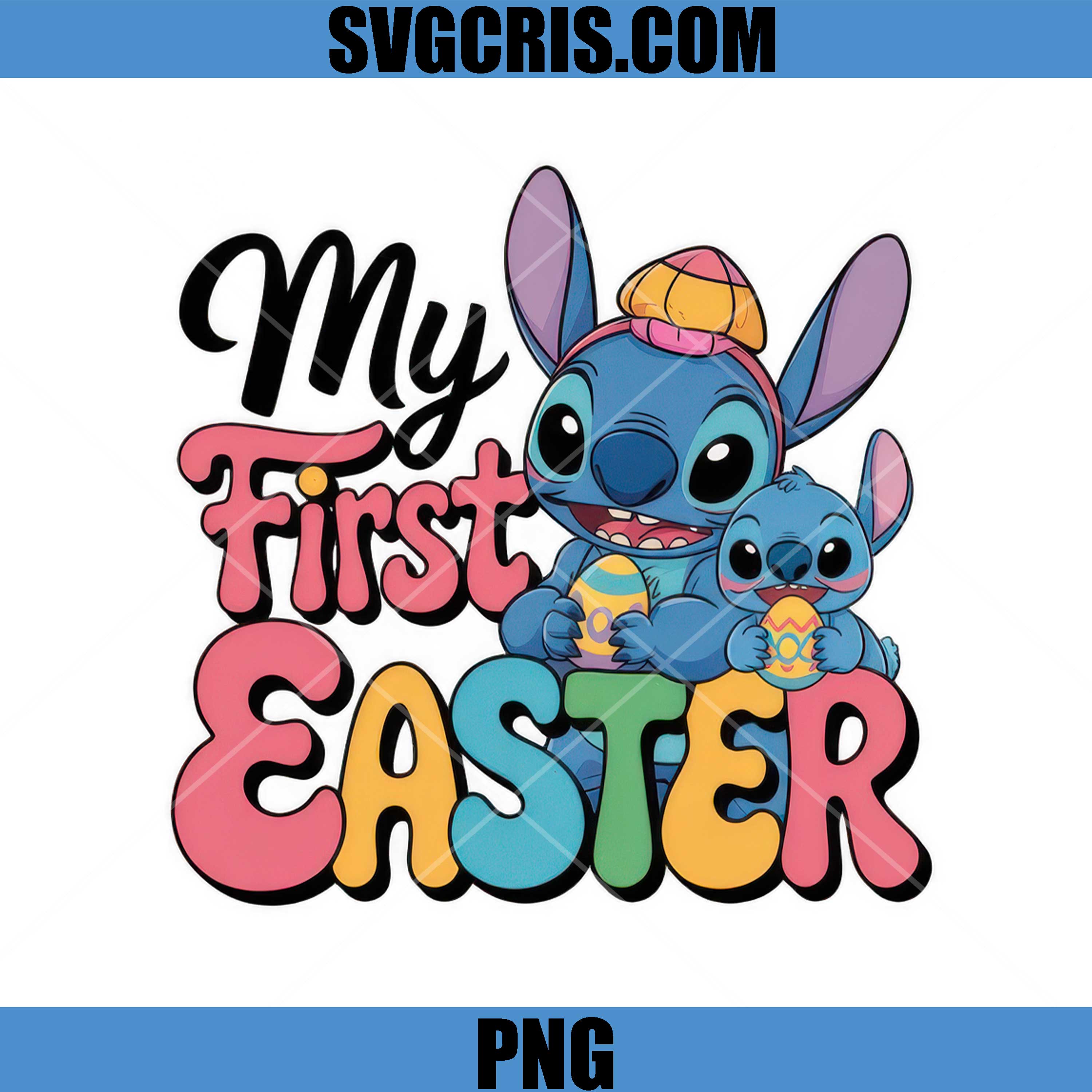 My First Easter PNG, Easter Stitch PNG, Happy Easter Stitch PNG