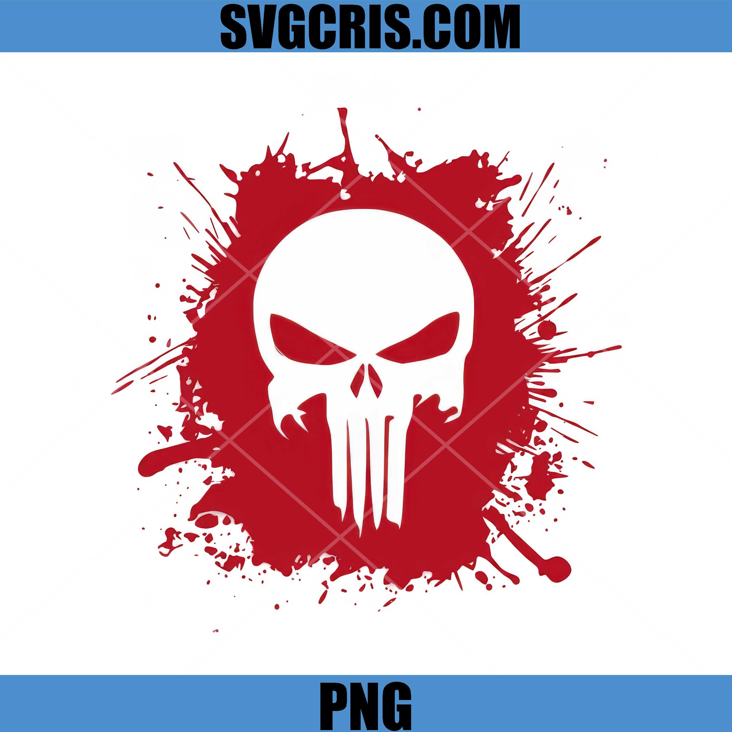 Red Skull Blood Splash PNG, Skull Blood Splatter Grunge PNG
