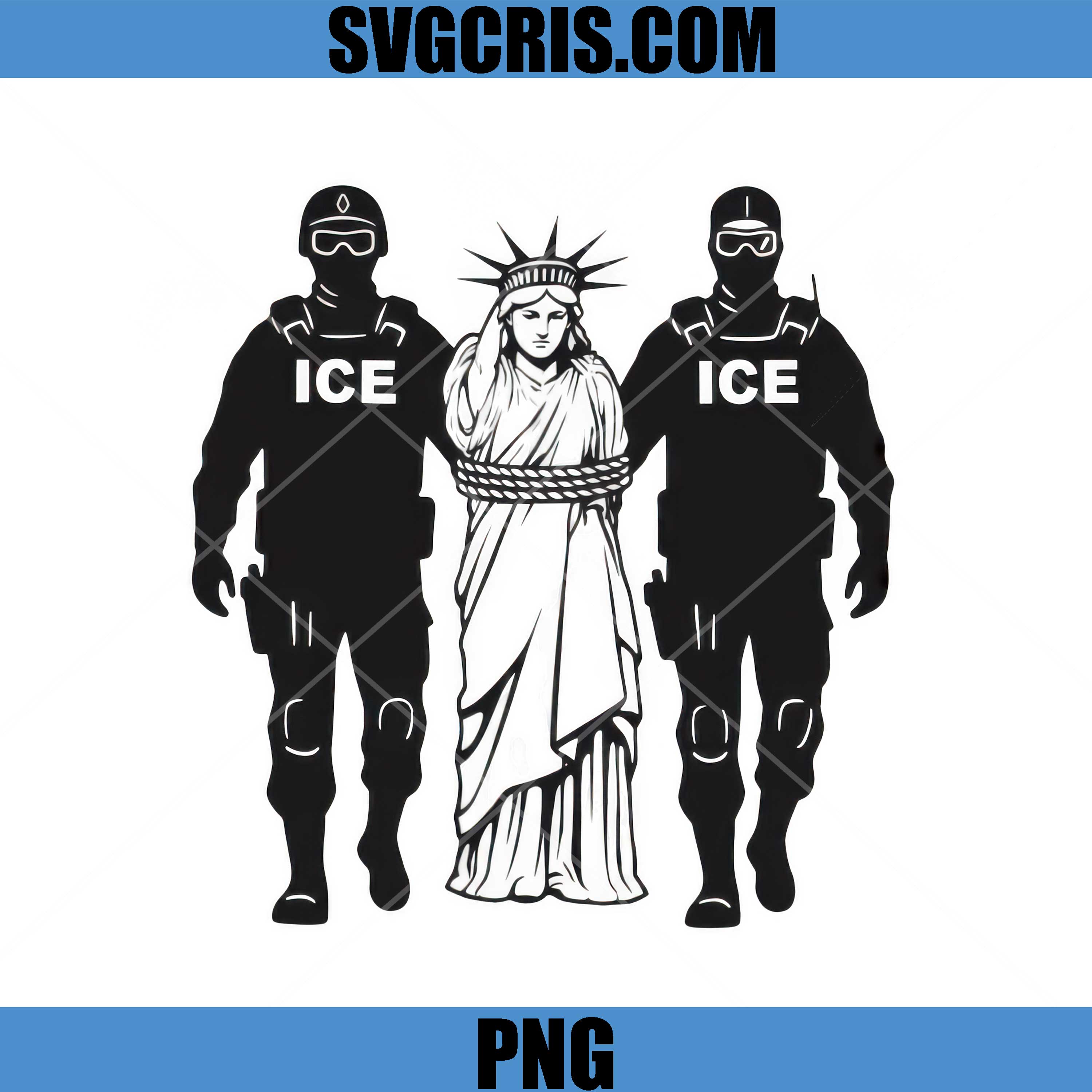 Statue Of Liberty ICE Protest Art PNG, Political Statement Design PNG