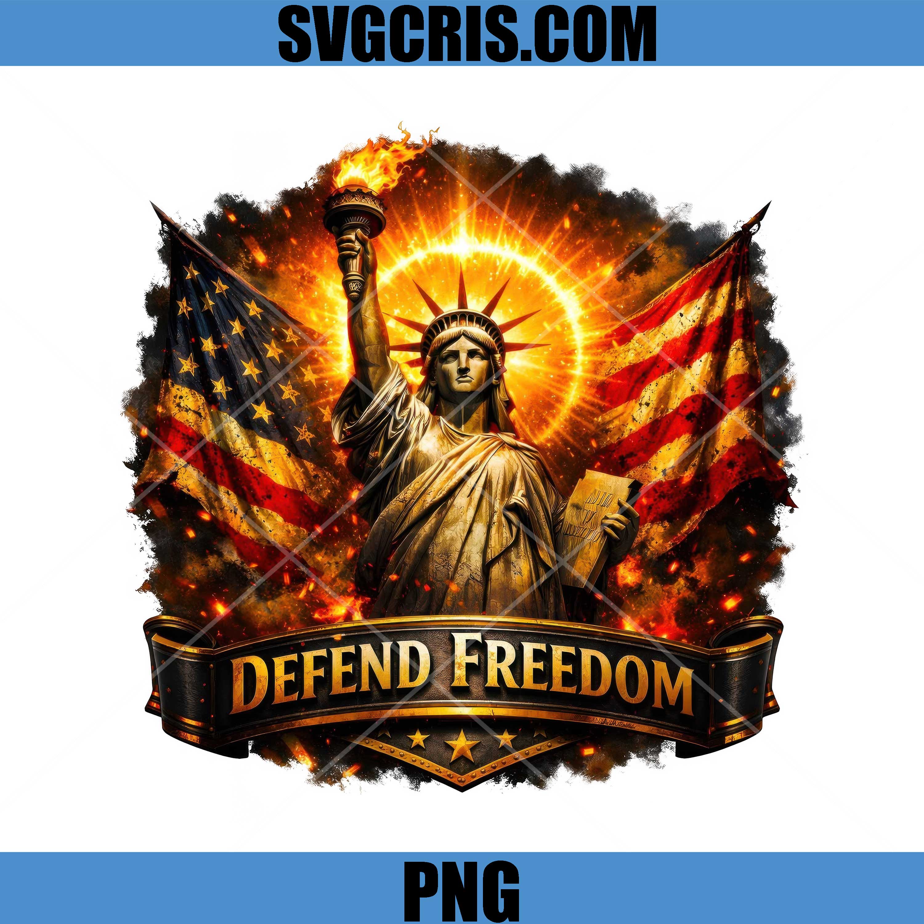 Defend Freedom PNG, Statue Of Liberty USA Flag PNG, Patriotic 4th Of July PNG
