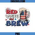 Red White And Brew PNG, Beer USA Flag 4th Of July PNG, Patriotic Beer PNG