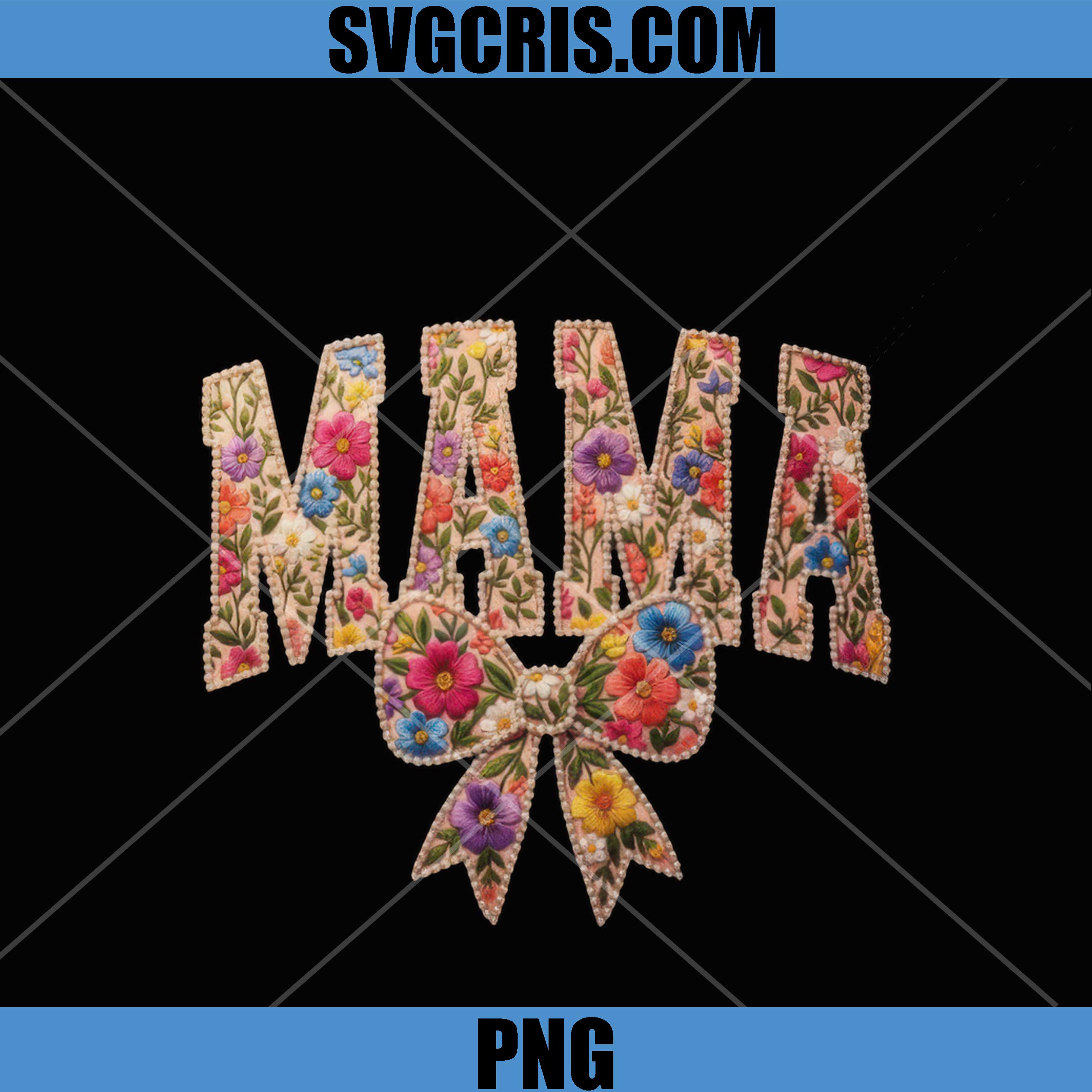 Floral Mama Bow Vintage Style PNG, Cute Flower Mama PNG