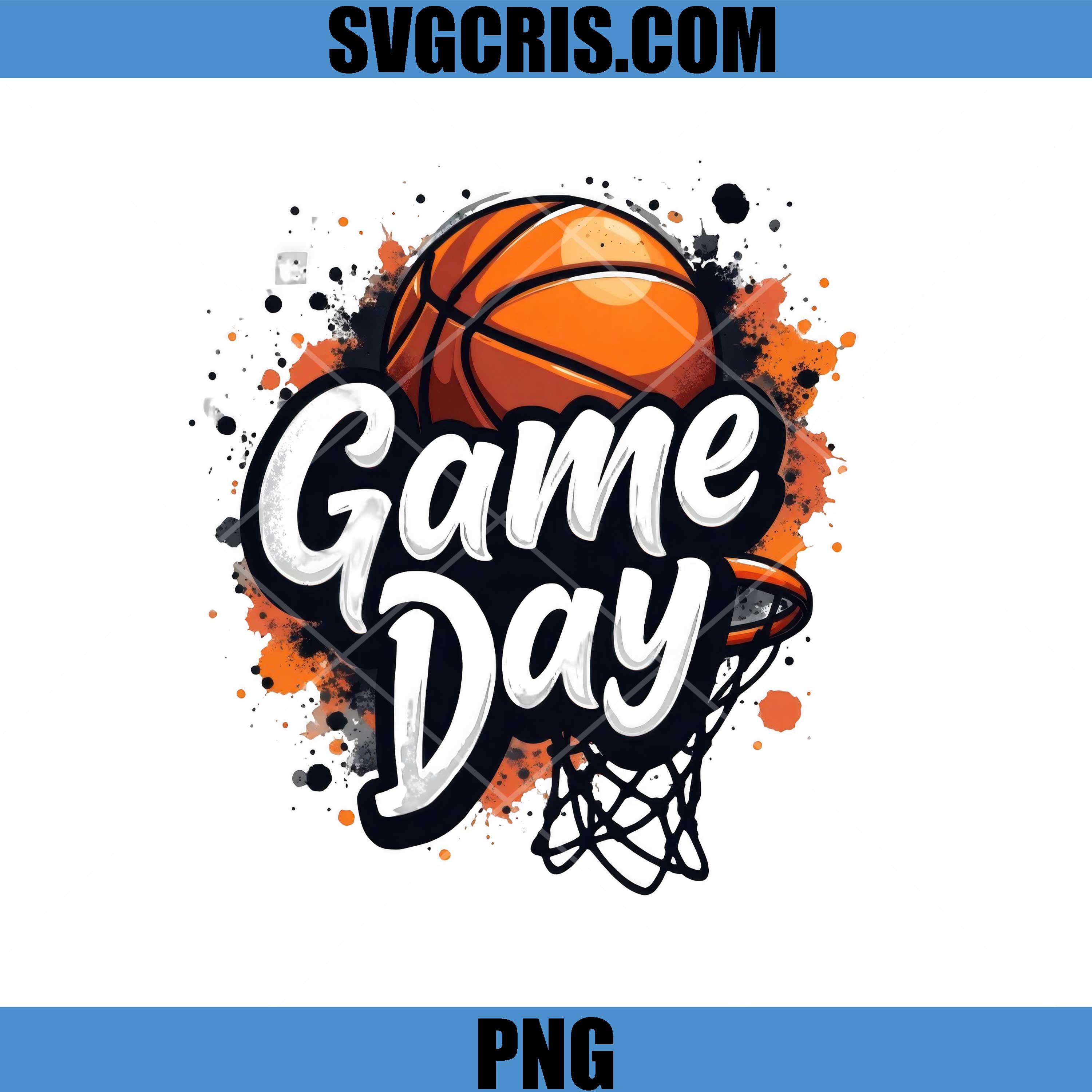 Game Day Basketball PNG, Hoop Ball Sport Design PNG