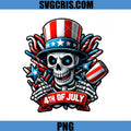 4th Of July Skull Uncle Sam PNG, Patriotic Skeleton Fireworks PNG