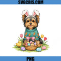 Kawaii Dog With Easter Eggs Basket PNG, Cute Puppy Easter Eggs PNG