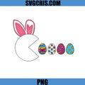 Pacman Easter Bunny Eggs Design PNG, Classic Game Easter PNG