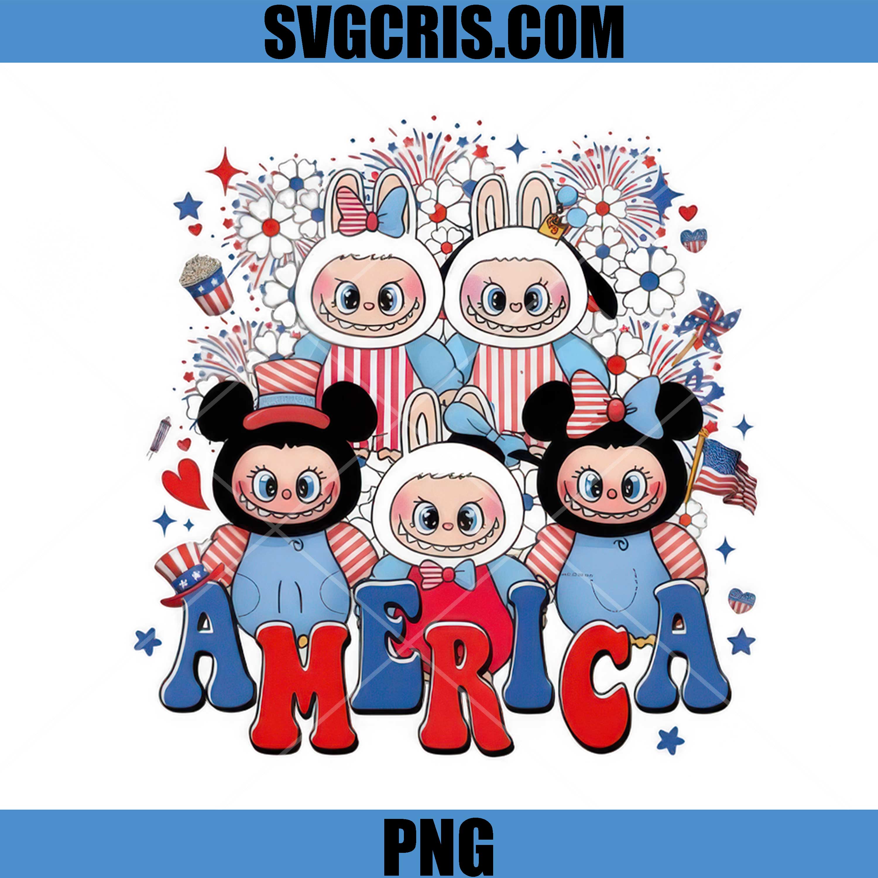 America Cartoon Bunny Patriotic PNG, Cute USA Characters PNG