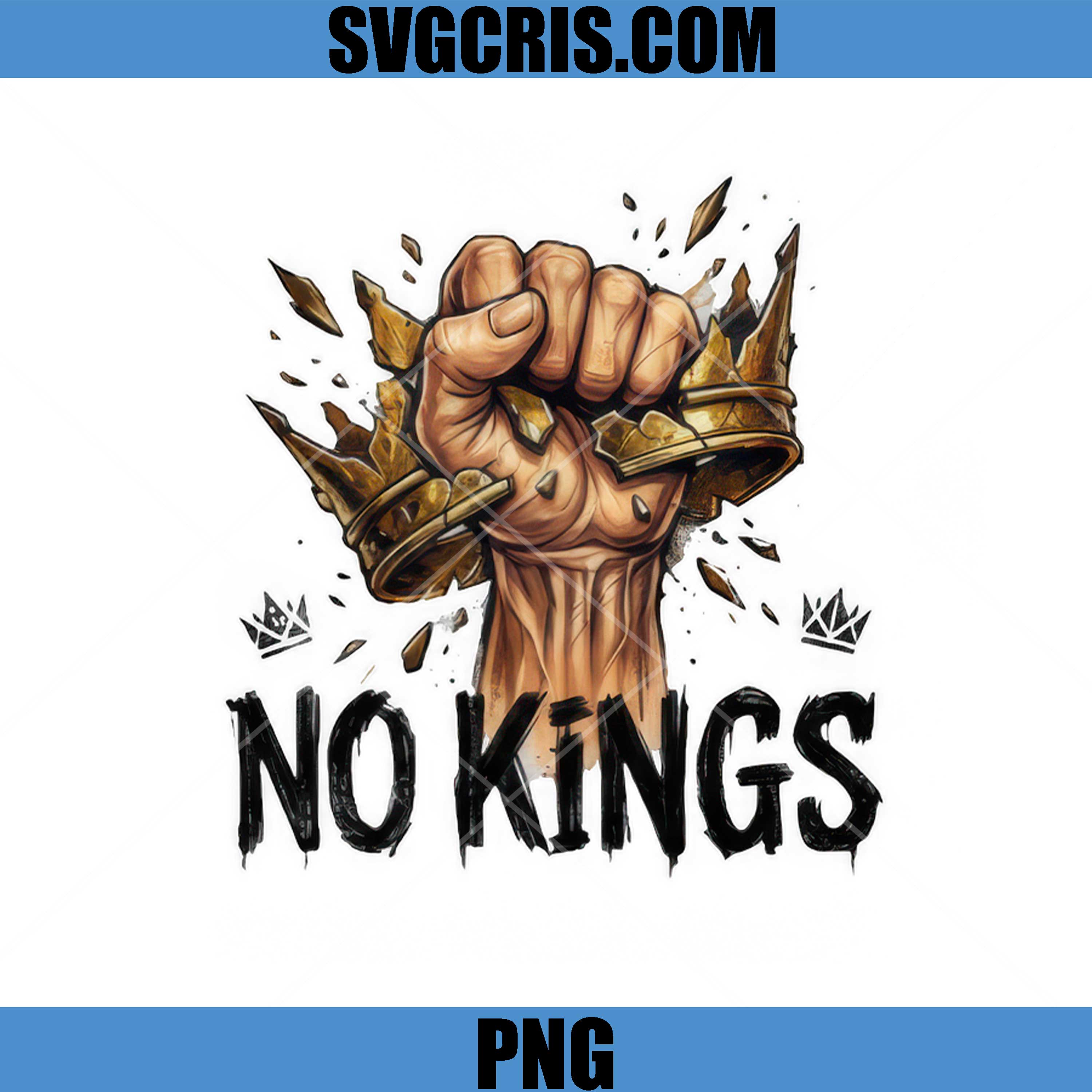 No Kings Broken Crown PNG, No Kings Trumd PNG