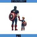 Captain America Father Son Hero Family PNG, Superhero Dad Kid Love PNG