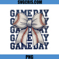 Game Day Baseball Bow Design PNG, Softball Ribbon PNG