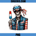 Patriotic Skull Popsicle PNG, American Flag Skeleton PNG, Skull 4th July PNG