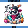 Happy Easter Cool Bunny PNG, Graffiti Bunny With Spray Can PNG