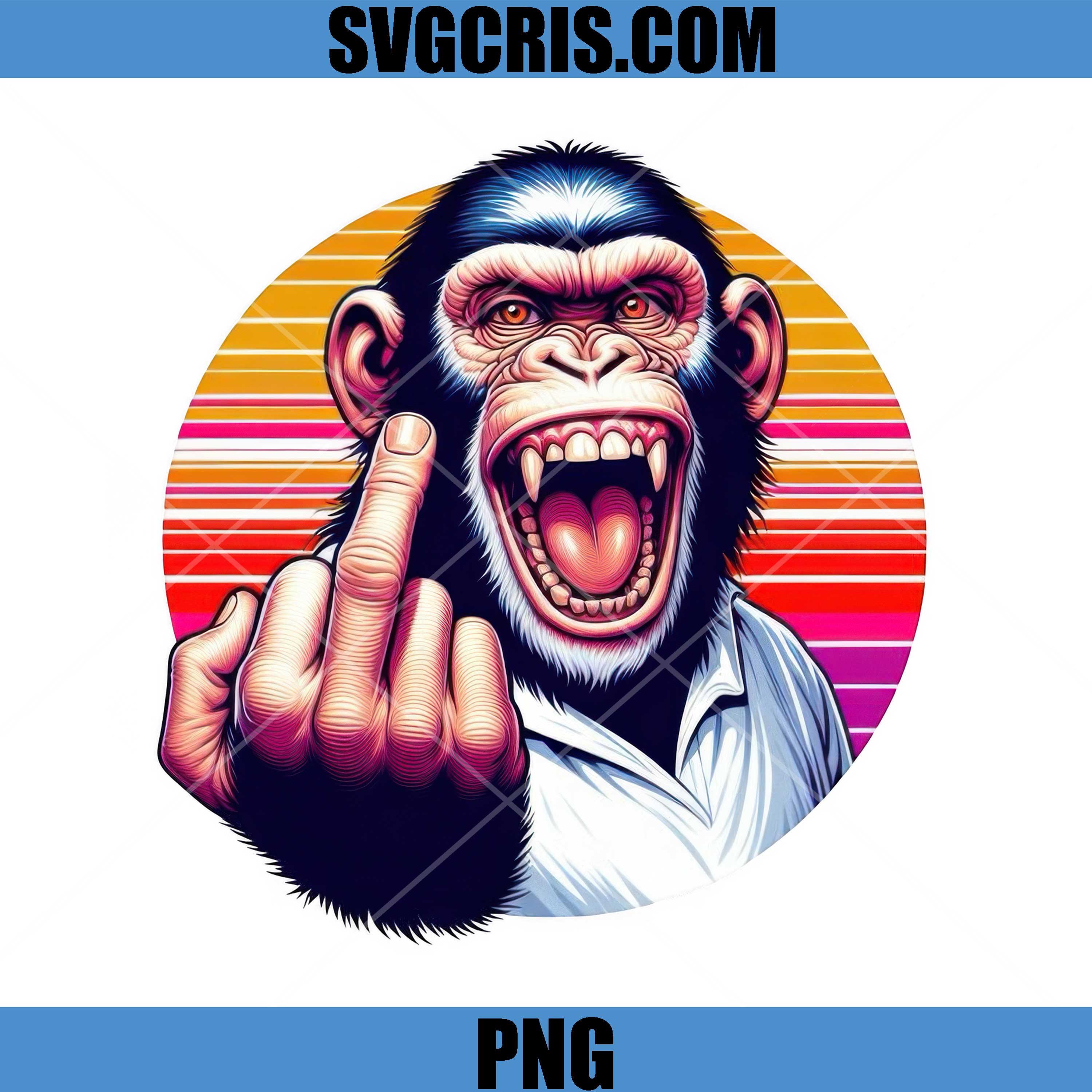 Angry Monkey Showing Middle Finger PNG, Funny Rude Ape PNG