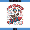 Fire Quacker PNG, Duck On Rocket With Flag PNG, 4th July PNG