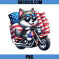 USA Dog 4th July PNG, Dog Riding A Motorcycle American PNG