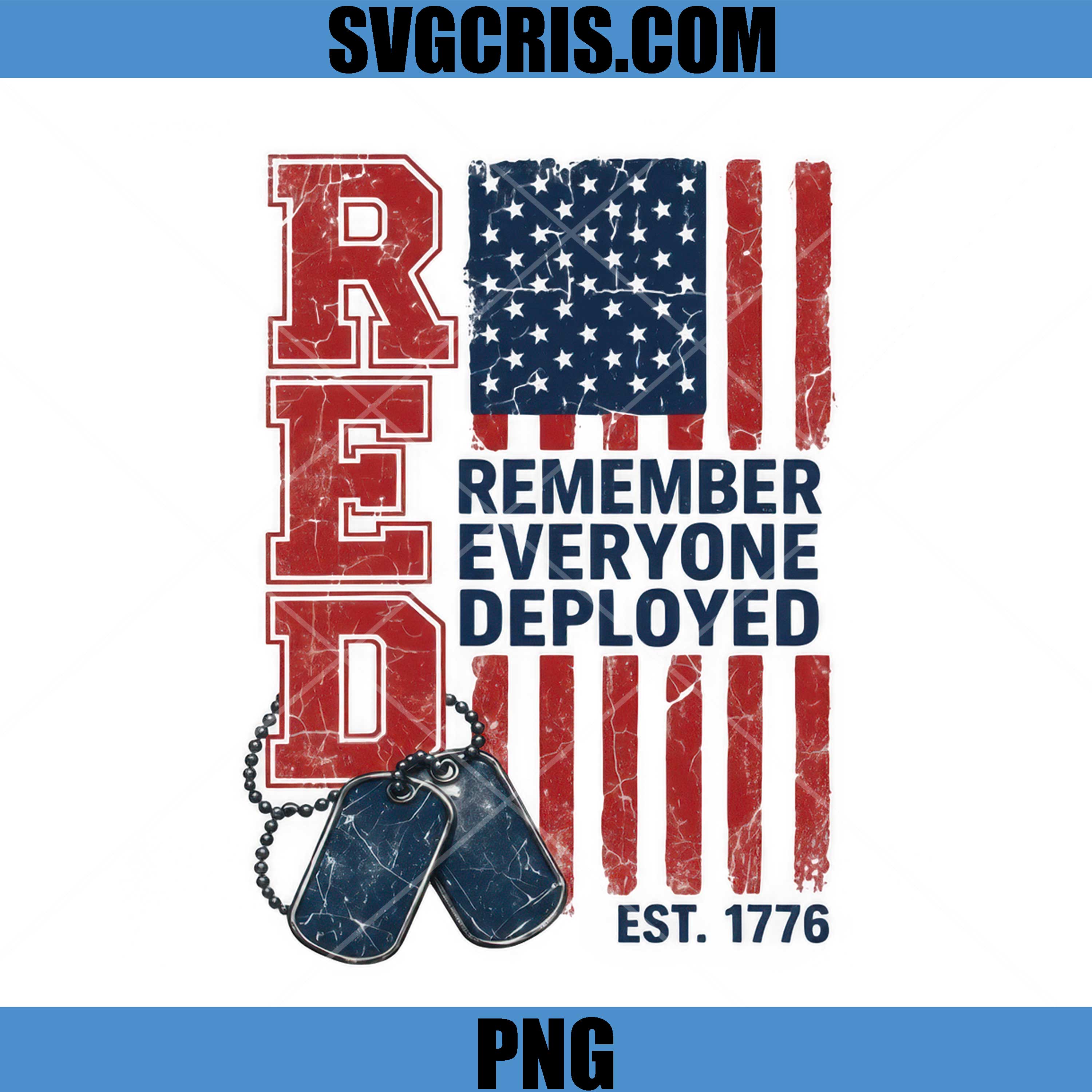RED Remember Everyone Deployed PNG, USA Flag Military PNG
