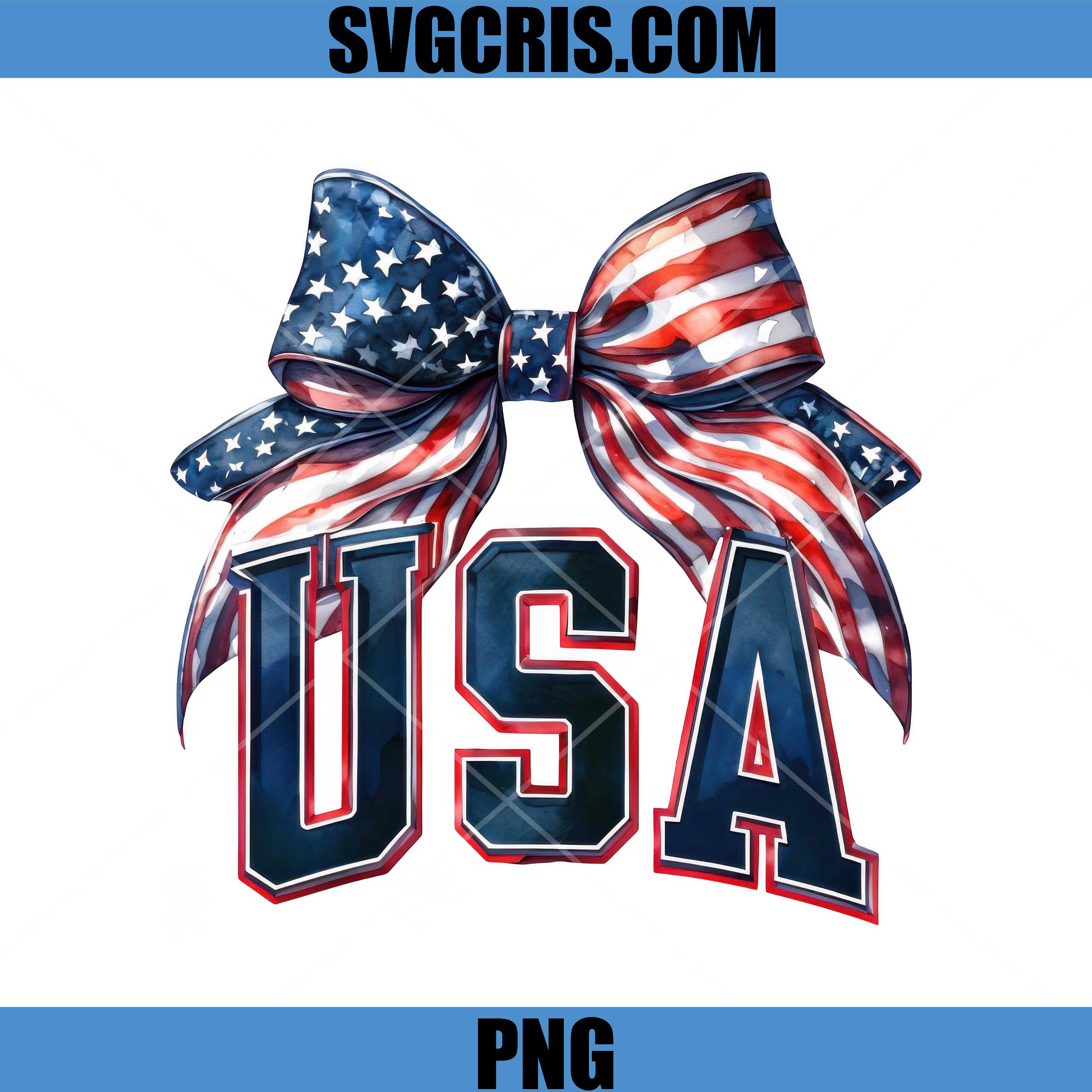 USA Bow American Flag Ribbon PNG, Patriotic USA PNG