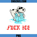 Snoopy Fuck Ice Funny Dog Cartoon PNG, Cute Melting Ice Meme PNG