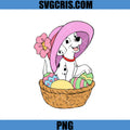 Dalmatian Easter Bunny Basket Eggs PNG, Cute Dog Pink Hat Spring PNG