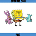 Spongebob Pulling Stuffed Bunny And Teddy Bear PNG, Funny Cartoon Toy Stretch PNG