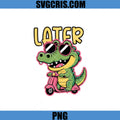 Later PNG, Alligator Riding Scooter PNG, Cute Animal PNG, Later Gator PNG