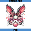 Cute Bunny Heart Glasses Bubblegum PNG, Easter Bunny PNG