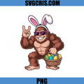Bigfoot Easter Bunny With Sunglasses PNG, Funny Sasquatch Easter PNG