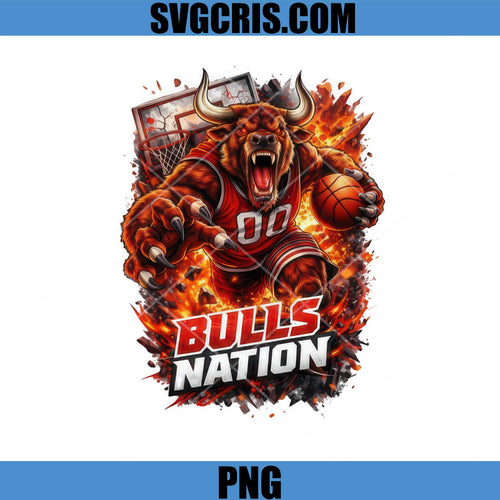 Bulls Nation PNG, Basketball Fire Bull PNG, Chicago Bulls Fan PNG