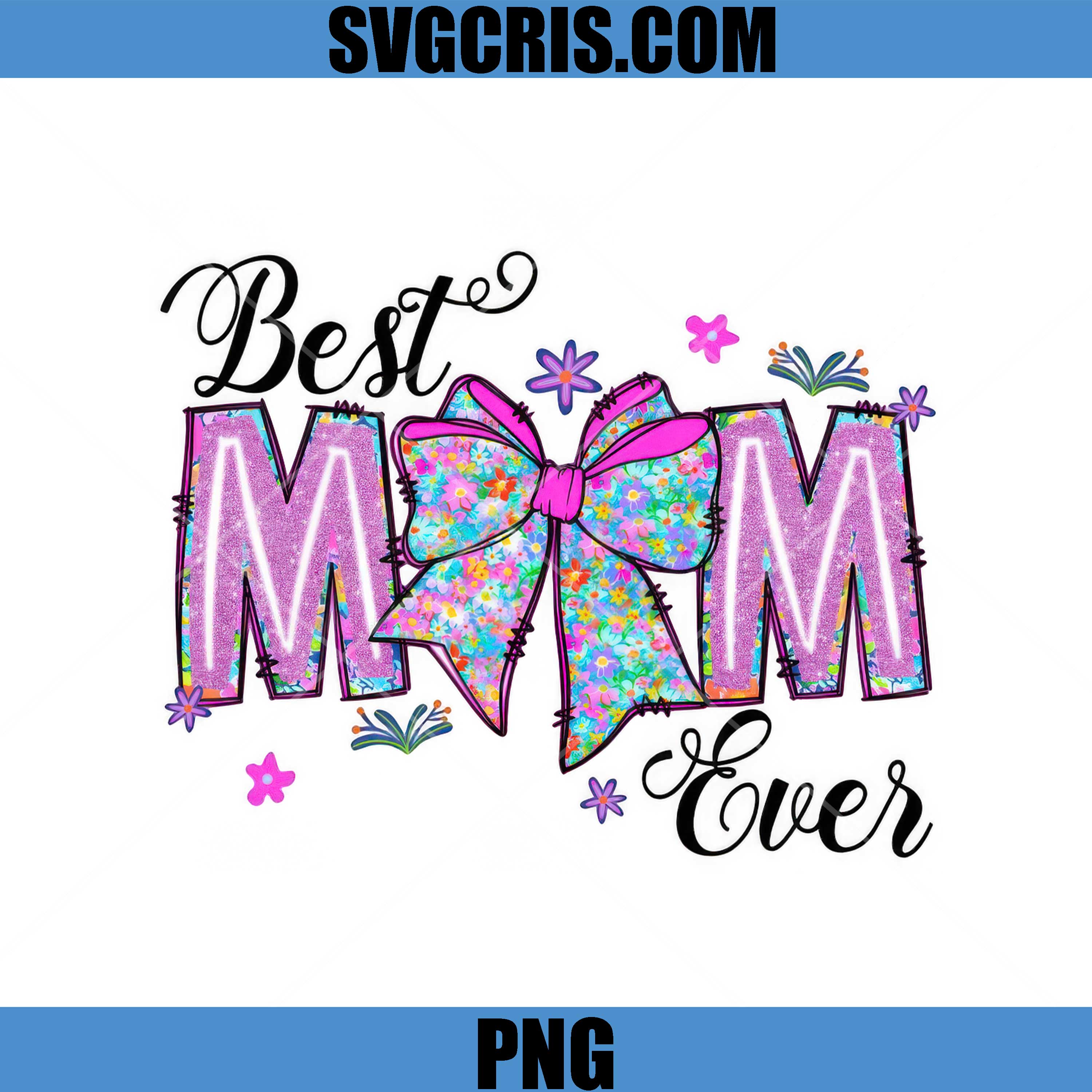 Mama Floral Pattern Design PNG, Colorful Cute Mama Art PNG