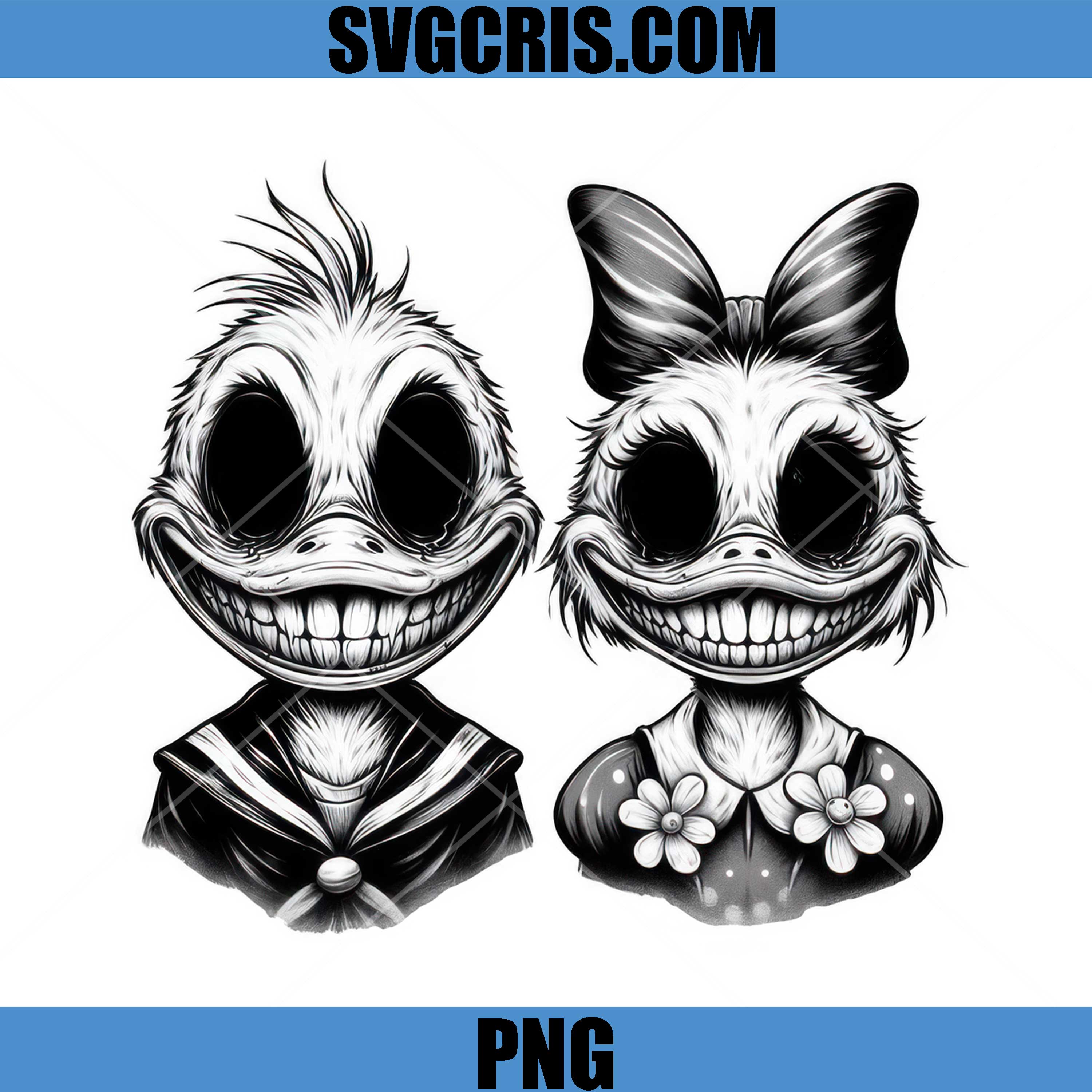 Dark Art Scary Duck Donald PNG, Donald Duck Horror PNG
