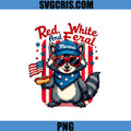 Red White And Feral PNG, Patriotic Raccoon America Funny PNG