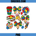 Autism School Supplies PNG, Puzzle Pattern PNG