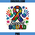 Support Squad Autism Awareness PNG, Puzzle Ribbon PNG

