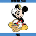 Cute Mouse Mickey Easter Basket PNG, Cartoon Easter Micky Disney Character PNG