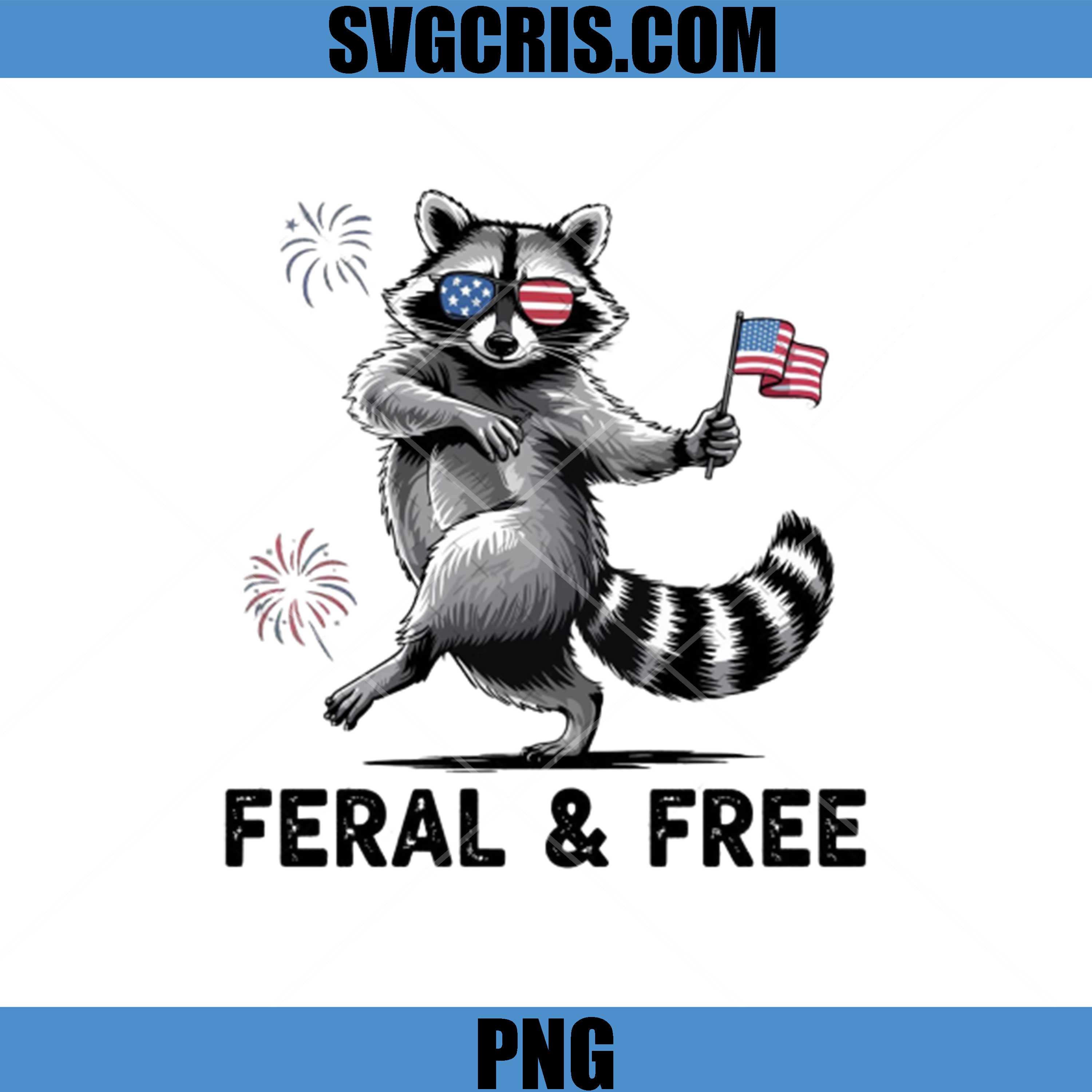 Feral And Free Raccoon PNG, Patriotic Raccoon With USA Flag PNG