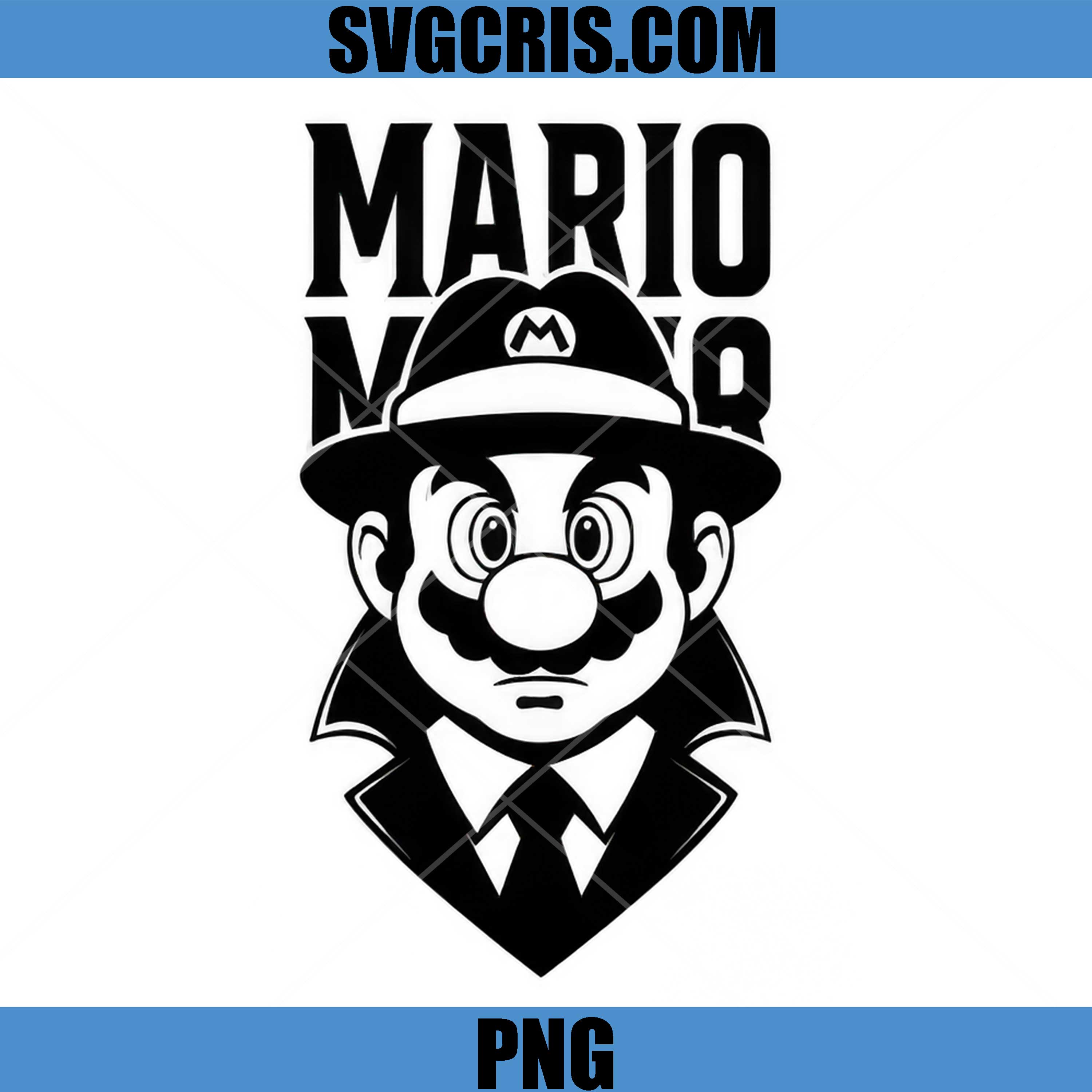Mario Mafia Style Character PNG, Retro Mario Face PNG